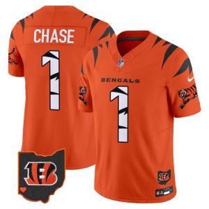Cincinnati Bengals #1 Ja'Marr Chase Orange F.U.S.E. Special Vapor Untouchable Limited Stitched Jersey