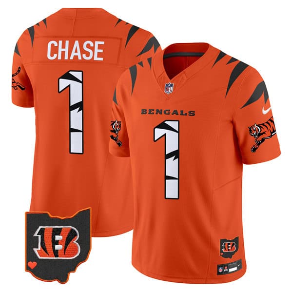Cincinnati Bengals #1 Ja'Marr Chase Orange F.U.S.E. Special Vapor Untouchable Limited Stitched Jersey