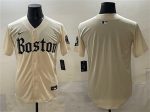 Boston Red Sox Blank Cream Gothic Vapor Limited Stitched Jersey