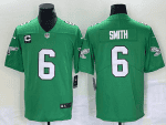 Philadelphia Eagles #6 DeVonta Smith Green Vapor Limited With C Patch Stitched Jersey