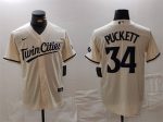 Minnesota Twins #34 Kirby Puckett Cream Cool Base Stitched Jersey
