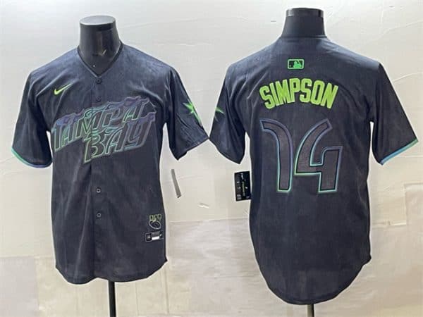 Tampa Bay Rays #14 Chandler Simpson Charcoal 2024 City Connect Limited Stitched Jersey