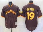 San Diego Padres #19 Tony Gwynn Brown Throwback Stitched Jersey