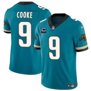 Jacksonville Jaguars #9 Logan Cooke Teal 2025 F.U.S.E. With 3-Star C Patch Prowler Throwback Vapor Limited Stitched Jersey
