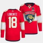 Florida Panthers #18 Steven Lorentz Red Home 2024 Stanley Cup Champions Stitched Jersey