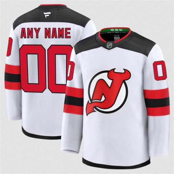 New Jersey Devils Custom White 2024-25 Away Stitched Jersey