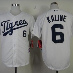 Tigers #6 Al Kaline White "Los Tigres" Stitched Jersey