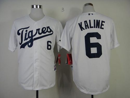 Tigers #6 Al Kaline White "Los Tigres" Stitched Jersey