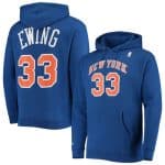 New York Knicks #33 Patrick Ewing 2021 Blue Pullover Hoodie