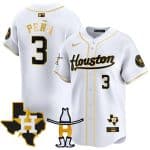 Houston Astros #3 Jeremy PeNa White Gold Houston Rodeo Patch Vapor Premier Limited Stitched Jersey