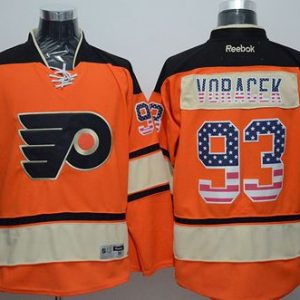 Flyers #93 Jakub Voracek Orange Alternate USA Flag Fashion Stitched Jersey