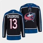 Columbus Blue Jackets #13 Johnny Gaudreau Navy 2022-23 Reverse Retro Stitched Jersey