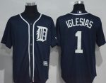Tigers #1 Jose Iglesias Navy Blue New Cool Base Stitched Jersey