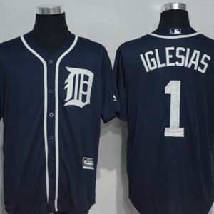 Tigers #1 Jose Iglesias Navy Blue New Cool Base Stitched Jersey