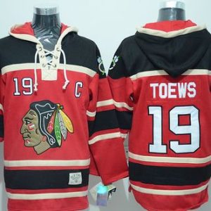 Blackhawks #19 Jonathan Toews Red Sawyer Hooded Sweatshirt Stitched Jersey