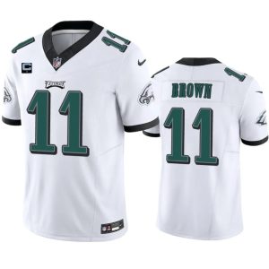 Philadelphia Eagles #11 A. J. Brown White 2023 F.U.S.E. With 1-Star C Patch Vapor Untouchable Limited Stitched Jersey