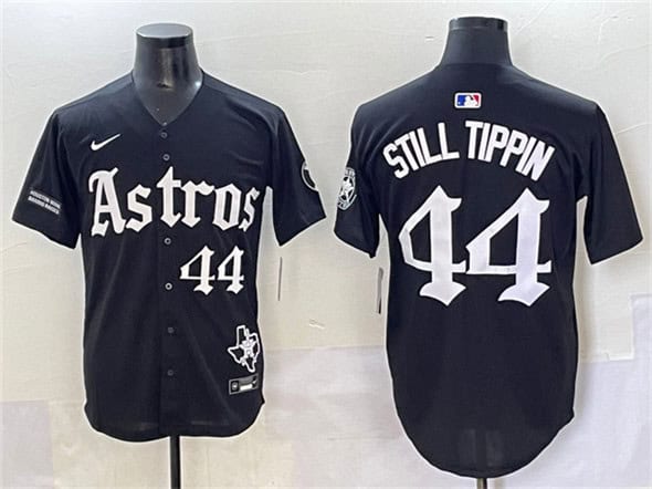 Houston Astros #44 Still Tippin Black Gothic 'Houston Born Barrio Raised' Limited Stitched Jersey