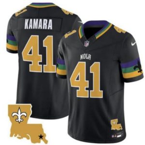 New Orleans Saints #41 Alvin Kamara Black 2024 F.U.S.E. Vapor Limited Stitched Jersey