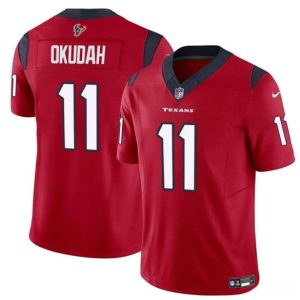 Houston Texans #11 Jeff Okudah Red 2024 F.U.S.E. Vapor Untouchable Stitched Jersey