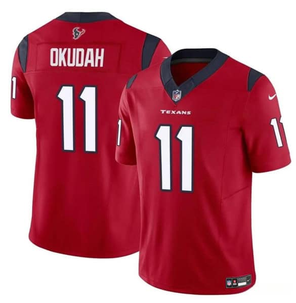Houston Texans #11 Jeff Okudah Red 2024 F.U.S.E. Vapor Untouchable Stitched Jersey