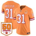 Tampa Bay Buccaneers #31 Antoine Winfield Jr. Orange 2025 F.U.S.E. 50th Anniversary Patch Vapor Untouchable Limited Football Stitched Jersey