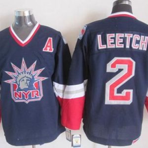 Rangers #2 Brian Leetch Navy Blue CCM Statue Of Liberty Stitched Jersey