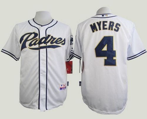 Padres #4 Wil Myers White Cool Base Stitched Jersey