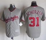 Nationals #31 Max Scherzer Grey New Cool Base Stitched Jersey