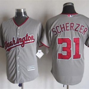 Nationals #31 Max Scherzer Grey New Cool Base Stitched Jersey