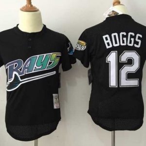 Mitchell And Ness Rays #12 Wade Boggs Black Throwback Stitched Jersey