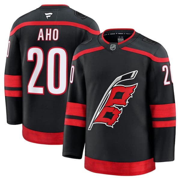 Carolina Hurricanes #20 Sebastian Aho Black 2024-25 Home Stitched Jersey