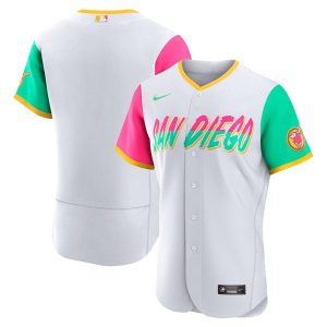 San Diego Padres Blank 2022 White City Connect Flex Base Stitched Jersey