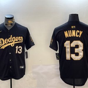 Los Angeles Dodgers #13 Max Muncy Black Gold Limited Stitched Jersey