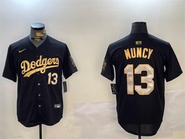 Los Angeles Dodgers #13 Max Muncy Black Gold Limited Stitched Jersey