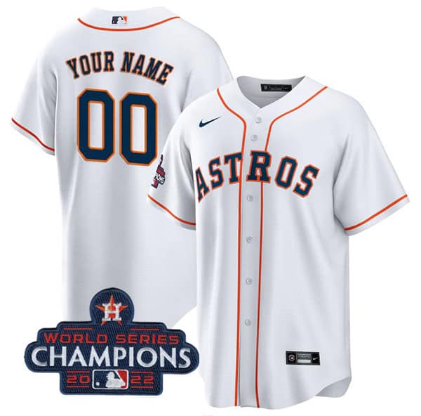 Houston Astros Active Player Custom White 2022 World Series Champions Cool Base Stitched Jersey