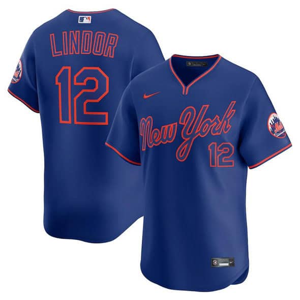 New York Mets #12 Francisco Lindor Royal 2025 Alternate Limited Stitched Jersey