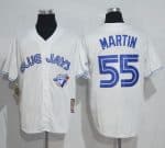 Blue Jays #55 Russell Martin White Cooperstown Throwback Stitched Jersey