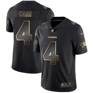 Raiders #4 Derek Carr 2019 Black Gold Edition Stitched Jersey