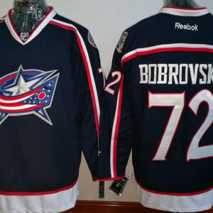 Columbus Blue Jackets #72 Sergei Bobrovsky Navy Blue Home Stitched Jersey
