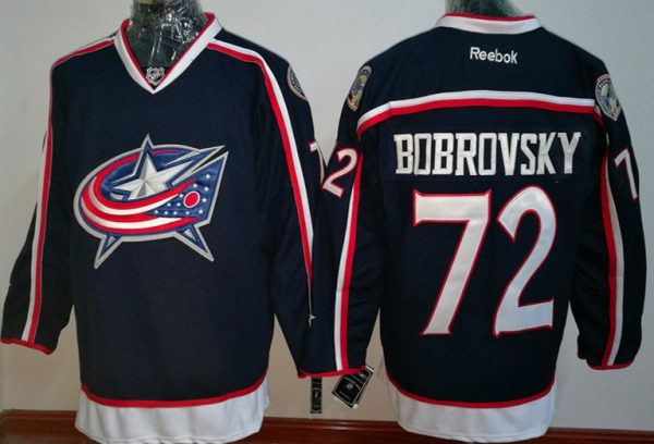 Columbus Blue Jackets #72 Sergei Bobrovsky Navy Blue Home Stitched Jersey