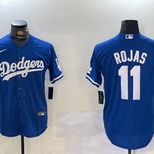 Los Angeles Dodgers #11 Miguel Rojas Royal Cool Base Stitched Jersey