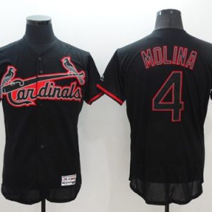 Cardinals #4 Yadier Molina Black Fashion Flexbase Authentic Collection Stitched Jersey