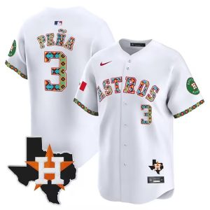 Houston Astros #3 Jeremy PeNa White Mexico Vapor Premier Limited Stitched Jersey
