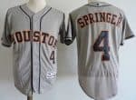 Houston Astros #4 George Springer Gray Elite Stitched Jersey