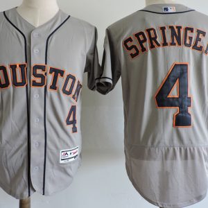 Houston Astros #4 George Springer Gray Elite Stitched Jersey