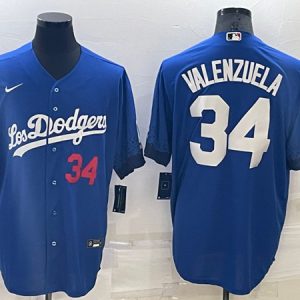 Los Angeles Dodgers #34 Toro Valenzuela Royal City Connect Cool Base Stitched Baseball Jersey