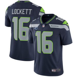 Seattle Seahawks 2022 #16 Tyler Lockett Navy With 1-Star C Patch Vapor Untouchable Limited Stitched Jersey
