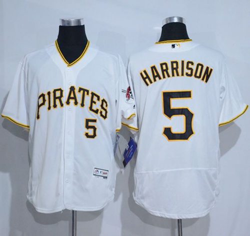 Pirates #5 Josh Harrison White Flexbase Authentic Collection Stitched Jersey