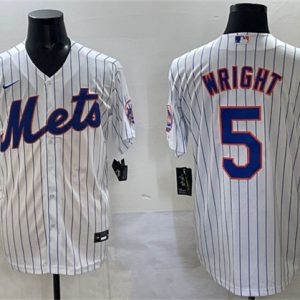 New York Mets #5 David Wright White Stitched Jersey