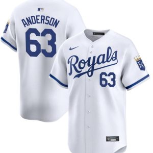 Kansas City Royals #63 Nick Anderson White 2024 Home Limited Cool Base Stitched Jersey